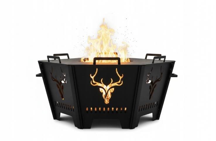 grill Palenisko ogrodowe / grill dekoracyjny z motywem jelenia